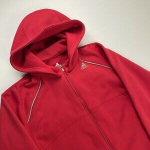 Adidas Climawarm Hooded Full Zip Jacket Women’s Size S Fleece Lined Pink